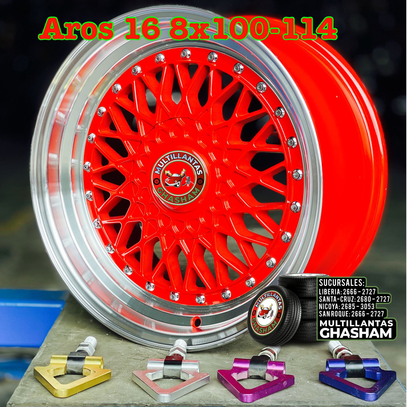 AROS 16 8X100-114 ROJO